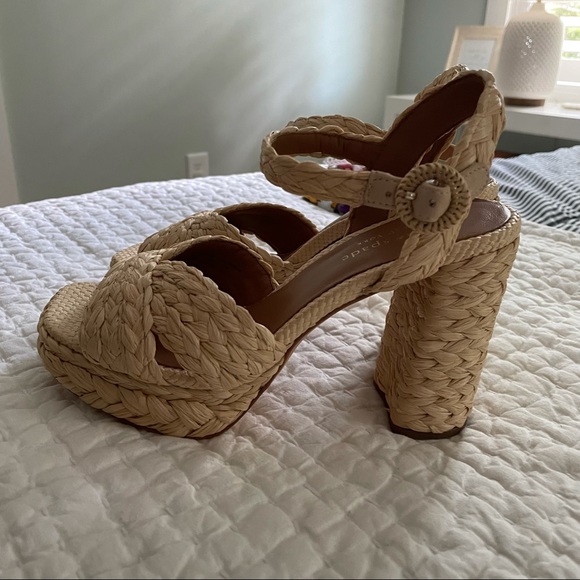 kate spade | Shoes | Kate Spade Disco Raffia Platform Heel Sandals |  Poshmark